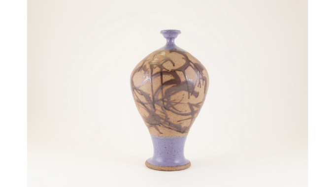 Antonio Prieto, 20th Century, Stoneware Vase with Violet and Brown Accents, Stoneware, 16 ¼ in. x 9 ½ in., Gift of Mr. and Mrs. Joseph Kaveney, Antonio Prieto Collection of Contemporary Ceramics, C.68.16